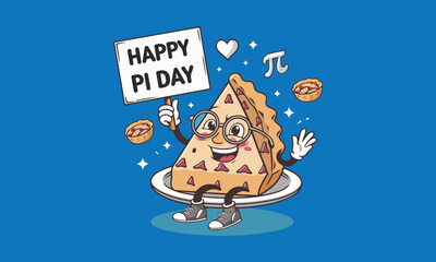 Fototapeta premium Pi Day Vector Design with Pi Symbol, Numbers, and Mathematical Elements in Solid Colors - No Gradient, Fun and Creative Pi Day Celebrations. Print ready eps