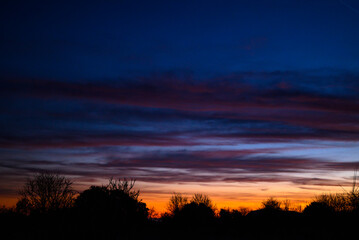 Blue hour with spectacular clouds