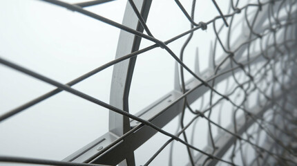 Geometric Interplay A Captivating Abstract View Through a Metallic Wire Structure