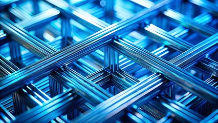 Abstract Blue Geometric Lines Background: Tilt-Shift Miniature Effect Stock Photo
