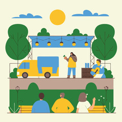 Obraz premium Eco-Friendly Music Festival: Celebrate Earth Day with Vibrant Vibes! fun band 