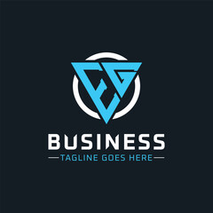 EG Monogram. Modern Initials EG Letter Logo Design with Blue and White Circle. EG Icon for Business Branding and Professional Identity