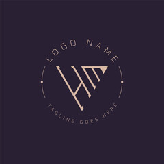 Professional HM Logo. Modern Minimal HM Letter Monogram Emblem for Premium Branding
