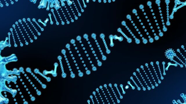 Bosnia and Herzegovina country map takes center stage with cinematic animation, unveiling virus DNA string within, symbolizing health, research, and and virus commercial video, corporate