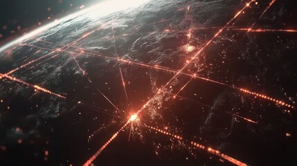 Obraz premium A global satellite network connecting people around