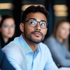 Fototapeta premium man in meeting with colleagues