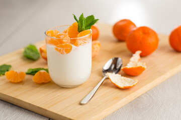 Seasonal citrus dessert with mint
