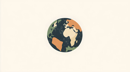 A logo with an abstract representation of the Earth, using green and brown tones to symbolize sustainability