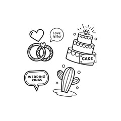 Hearts. Hand-drawn design elements