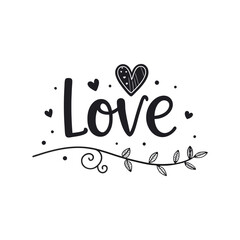 Hearts. Hand-drawn design elements