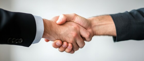 Obraz premium Business handshake agreement closeup