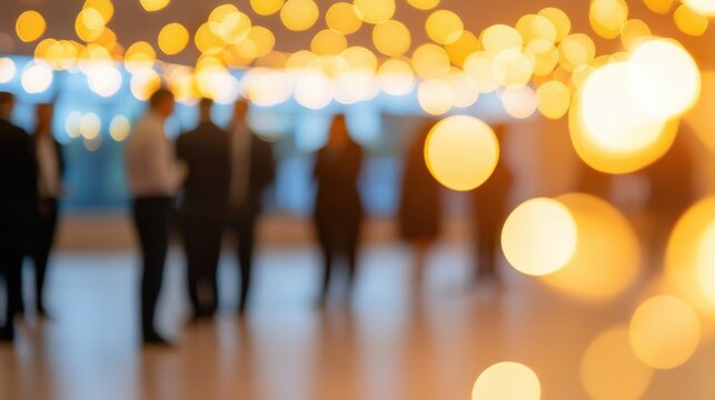 Blurred business event with bokeh lights