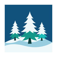 Obraz premium christmas trees vector illustration