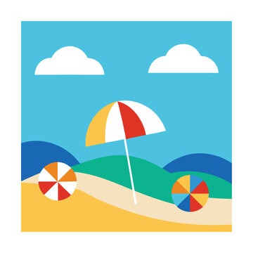 vector illustration of a beach