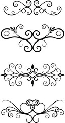 Vintage border and divider vector set