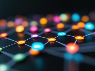 network of colorful nodes