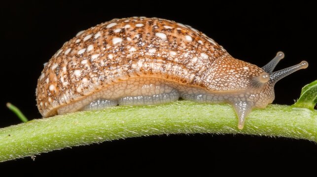Eine Bernsteinschnecke (Succinea putris) mit Leucochloridium paradoxum befallen