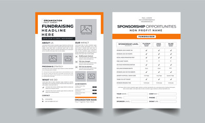Nonprofit Event Sponsorship Levels Fundraising Flyers 2 style design layout concept