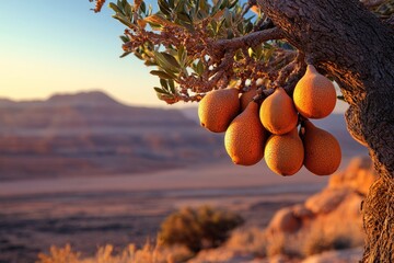 Close-up of Argan Nuts on Solar Background for an Age-Defying Argan Oil Beauty Treatment from Africa