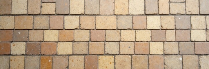 Naklejka premium Abstract beige stone mosaic floor City street paving detail , city, floor, light
