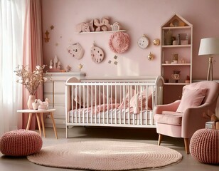 Glitzerndes Rosa Mädchen-Kinderzimmer