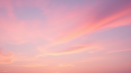 Fototapeta premium Beautiful Pastel Sky During Sunset Over Tranquil Landscape With Gentle Clouds