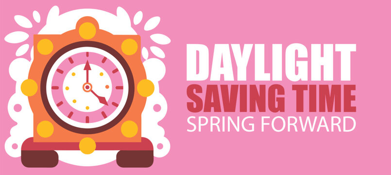 Daylight savings time Fall Back, change clock back one hour, Daylight Saving Time Ends web reminder banner. Clocks with arrow hand turning back an hour	