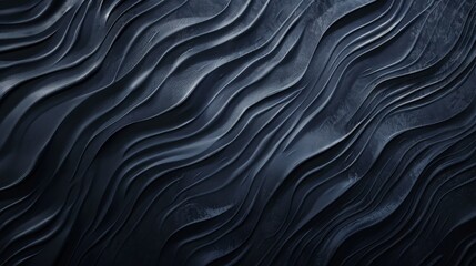 Abstract dark wavy lines wallpaper with copy space. Minimalist design template with white center text area. Ideal for banners.