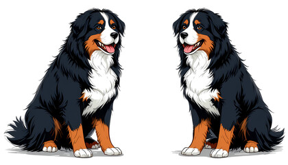 Obraz premium bernese mountain on white background