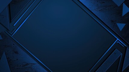 Obraz premium Blue Background with Subtle Geometric Elements and Central White Space for Text. This Minimalist Abstract Wallpaper Design is Perfect for Creating Elegant Banner Templates and Modern Visuals.