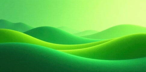 Fototapeta premium Abstract rolling hills, vibrant green gradients, soft focus, design, organic