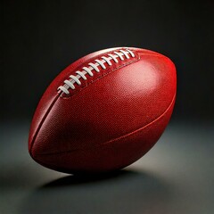 Red american football ball on the dark background