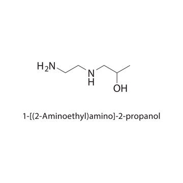 1-[(2-Aminoethyl)amino]-2- propanol skeletal structure.Amino alcohol compound schematic illustration. Simple diagram, chemical structure.