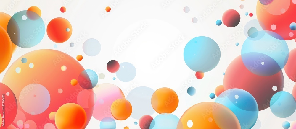 Fototapete rounded geometric shapes on white. bubble geometric minimal abstract background for wallpaper arrang