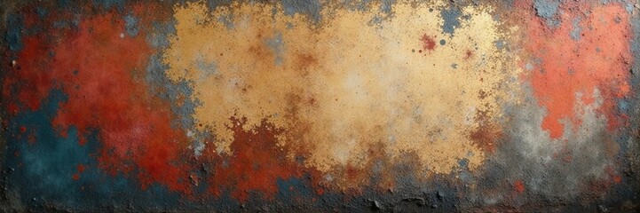 Aged, textured wall; deep mold, fungus growth, distressed surface, element, building
