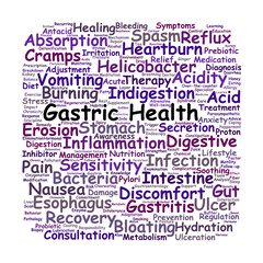 Obraz premium Gastric Health Word Cloud