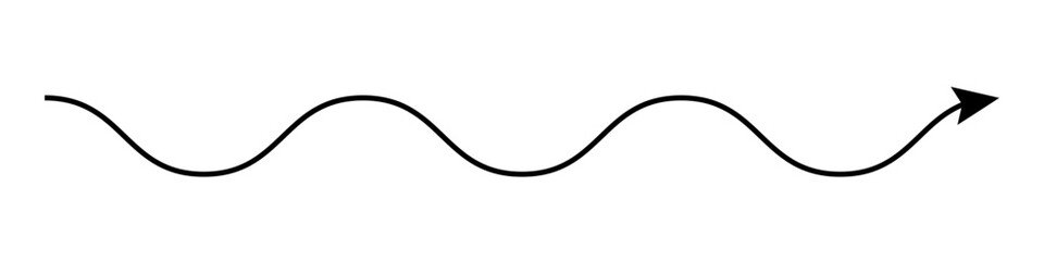 Long wave line arrow icon