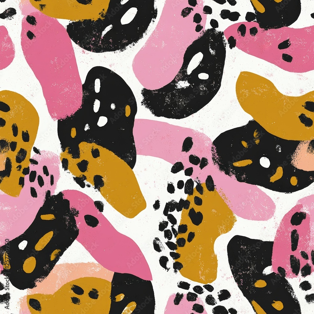 Poster a vibrant leopard spot design in a 90s style, creating a seamless pattern