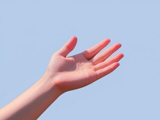 open hand reaching towards the sky