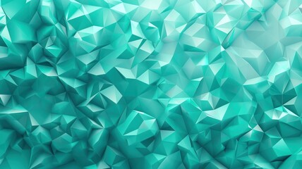 Low Poly Triangle Mosaic Background in Mesmerizing Teal Soft Green Abstract