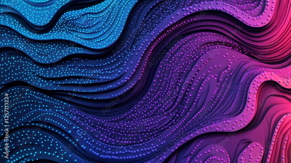 Poster a digital abstract background featuring curved colored lines, ideal for information flow. it support