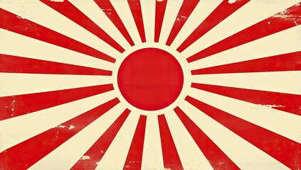 Distressed Vintage Rising Sun Design Japanese Imperial Flag Graphic Image