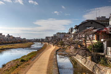 Obraz premium Kamo River located in Kyoto Prefecture, Japan
