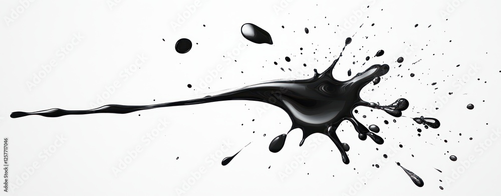 Aufkleber dynamic black paint splash on white background captivating artistic expression