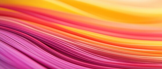 Vibrant Abstract Waves in Warm Shades of Pink, Orange, and Yellow Flowing Smoothly