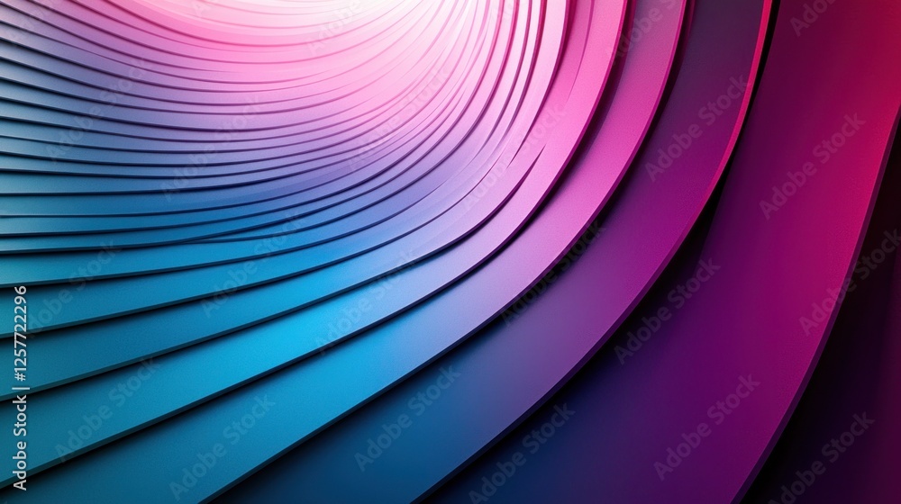 Poster colorful abstract wave pattern with gradients and depth effects