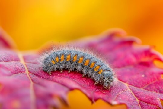 Im Haspelmoor: Junge Eichenspinnerraupe (Lasiocampa quercus)