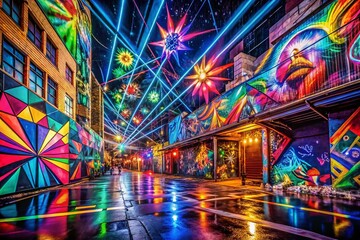 Abstract Urban Lines Vibrant Festival Background Stock Photo