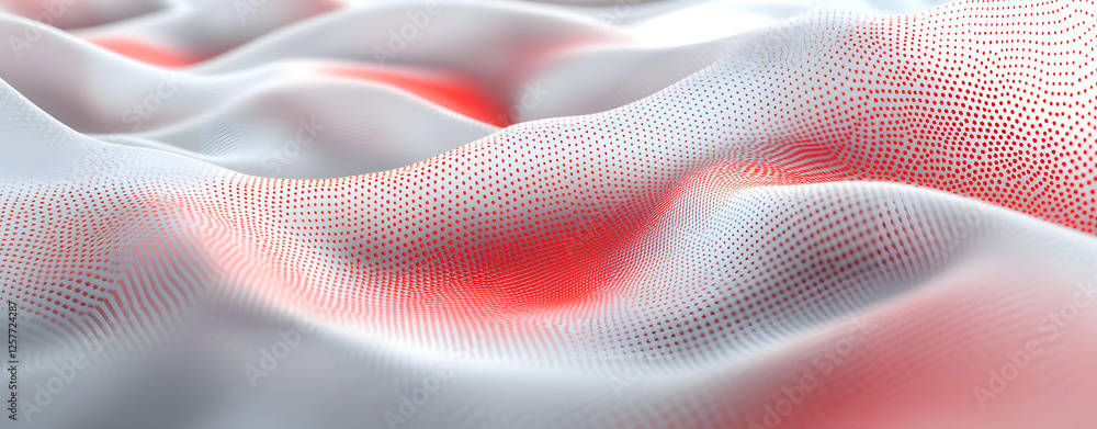 Poster abstract red and white wavy dotted pattern digital background image