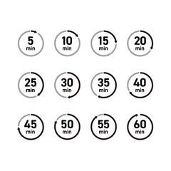 シンプルな5分刻みの時計素材セット